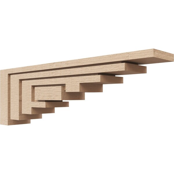 Ekena Millwork 4"W x 24"D x 8"H Thin Landon Rough Cedar Woodgrain TimberThane Corbel, Primed Tan CORUR04X24X08LANRCPR - main